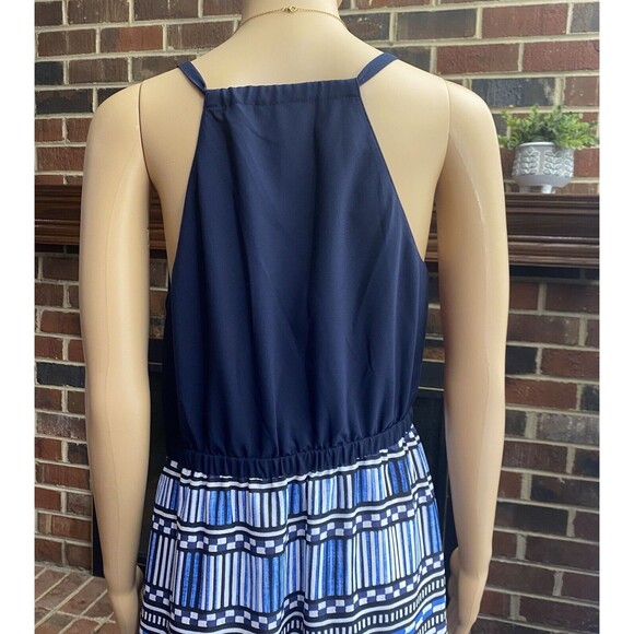 J.Crew  Women’s Maxi Dress with Printed Skirt Size 10 Navy Blue Sundress,Beach - Picture 16 of 16